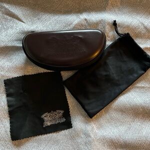Black Flys Brown Hard Glasses Case with Cleaning Cloth